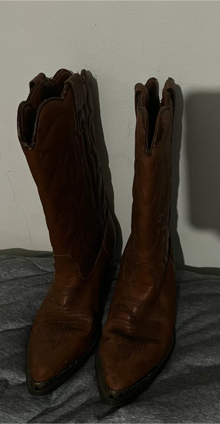Brown Upper Leather Cowboy Boots