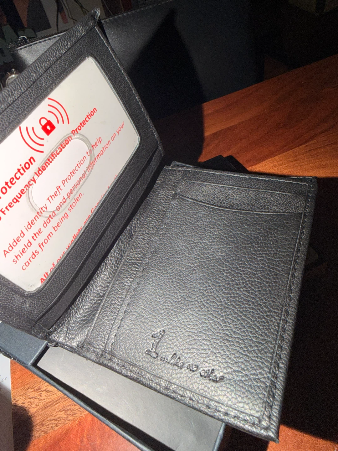 1...like no other Black Leather Bifold Wallet RFID Protected NIB - photo 2