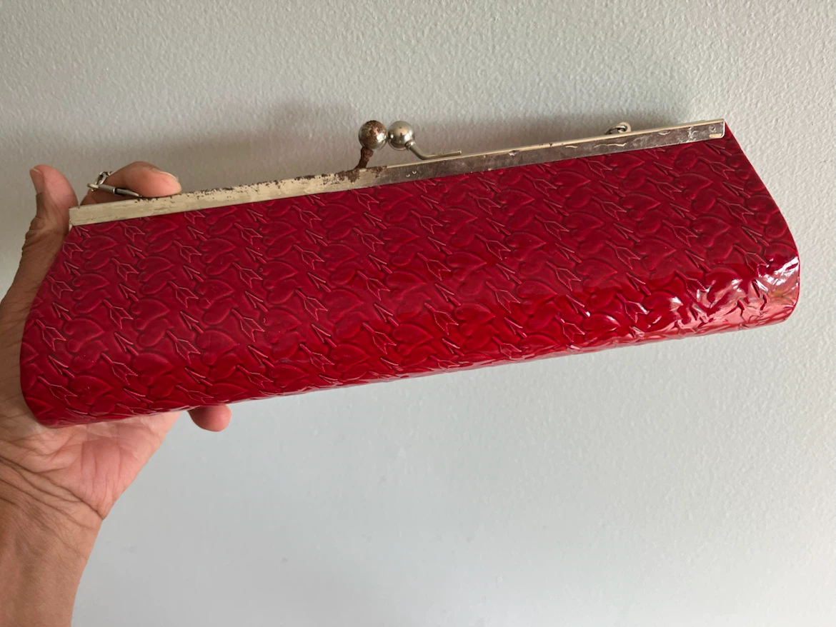 Red Clutch Purse with Chain - photo 2