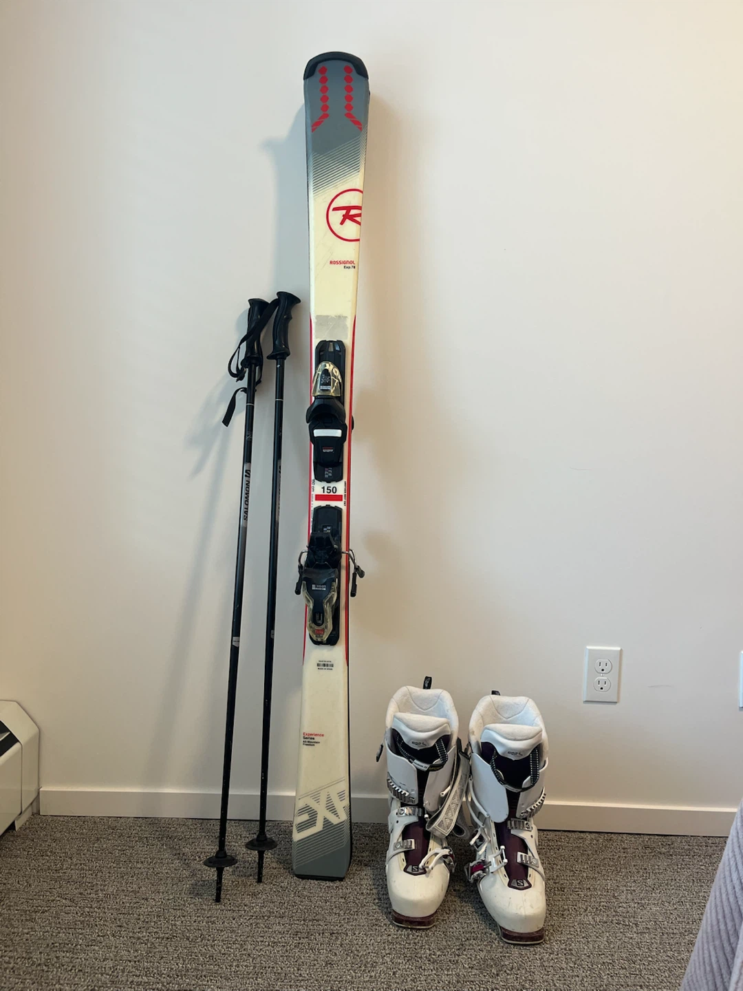 Rossignol Skis with Salomon Ski Boots and Poles