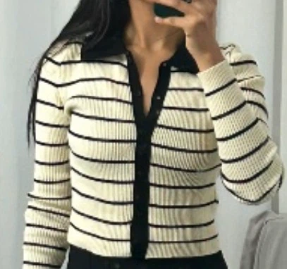 Princess Polly  Striped Cropped Cardigan size XS-S - photo 2