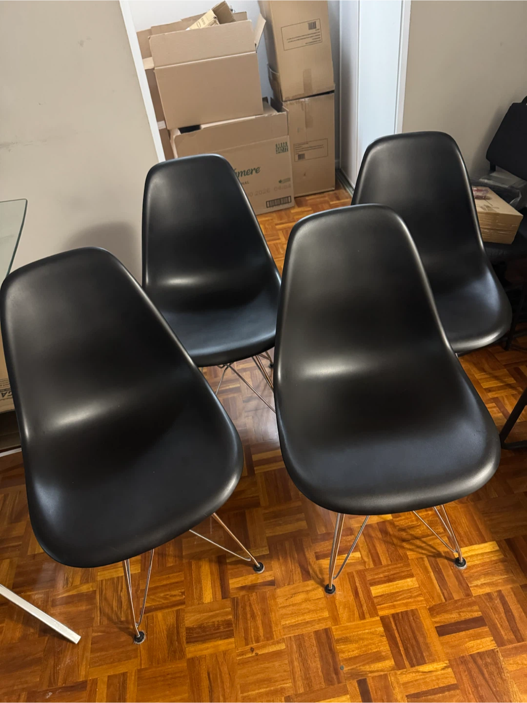 Set of 4 Black Dining Chairs