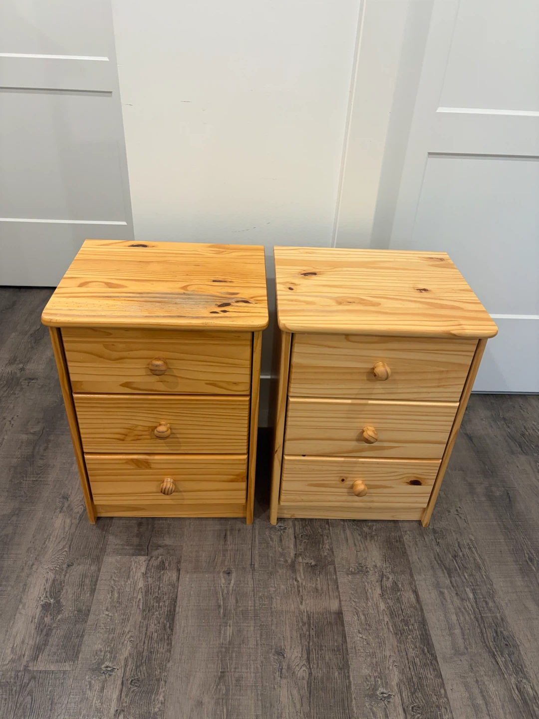 Pair of wooden nightstands