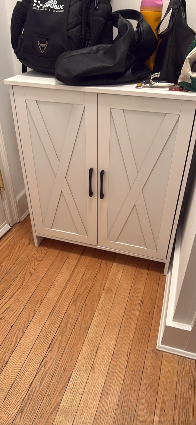 White Shoe Cabinet with Double Doors - photo 4