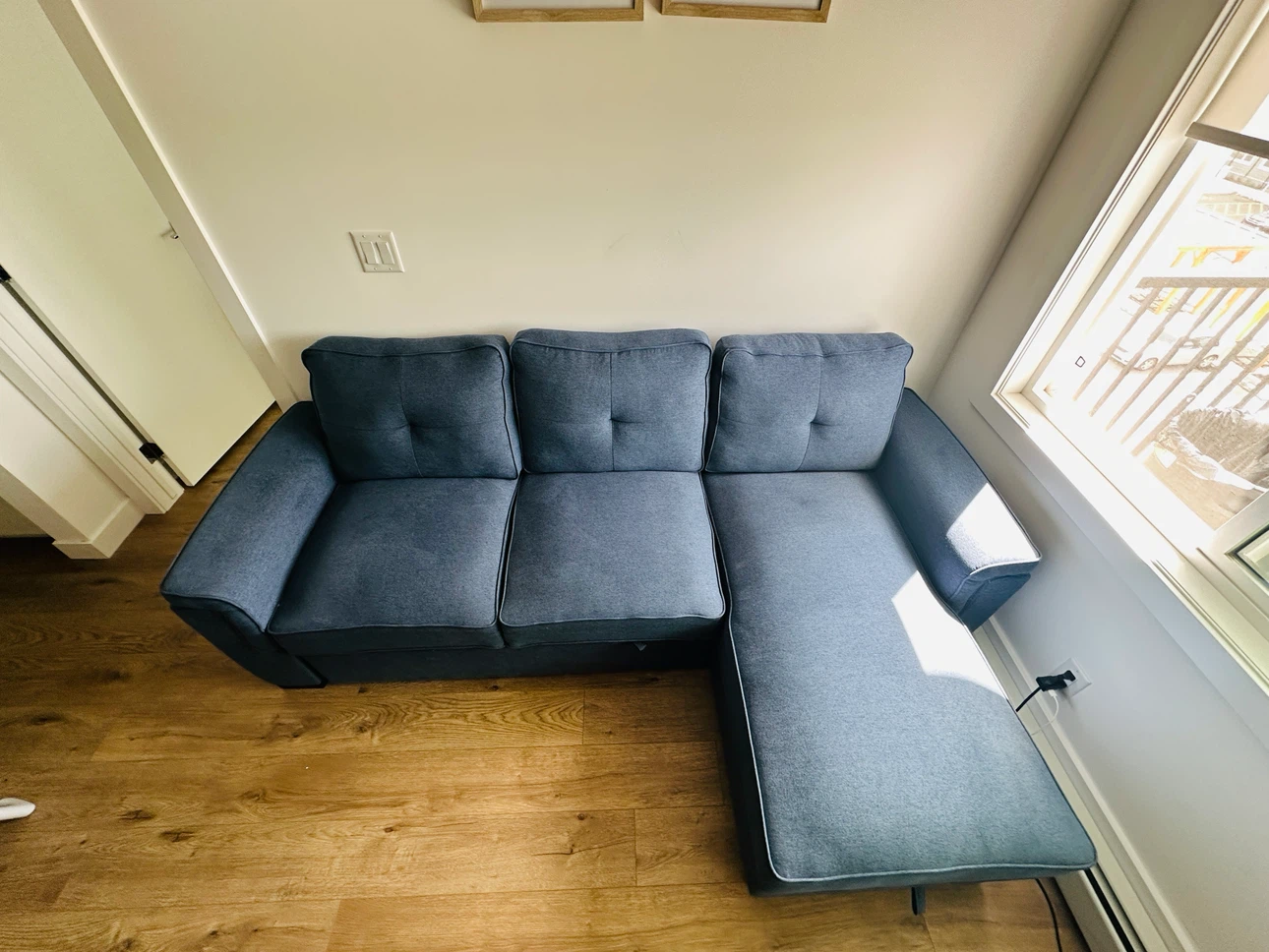 Blue Sectional Sofa with Storage