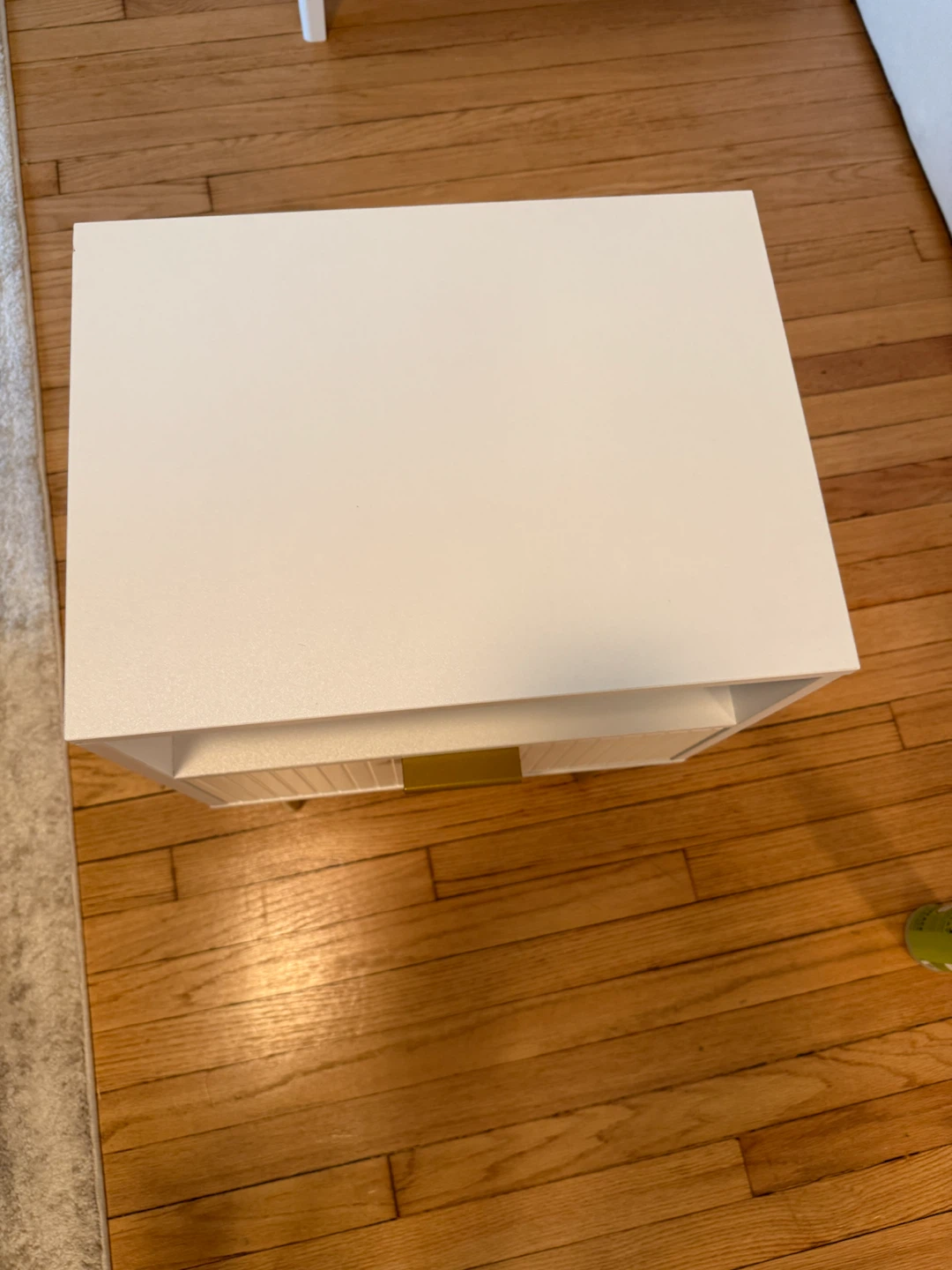 White Nightstand with Drawer and Shelf - photo 3