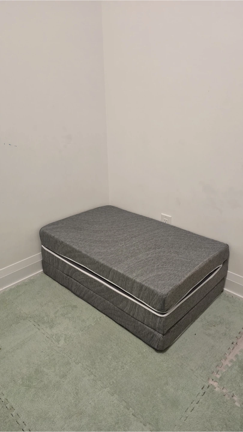 Grey Folding Twin Foam Mattress - Barely used - photo 3