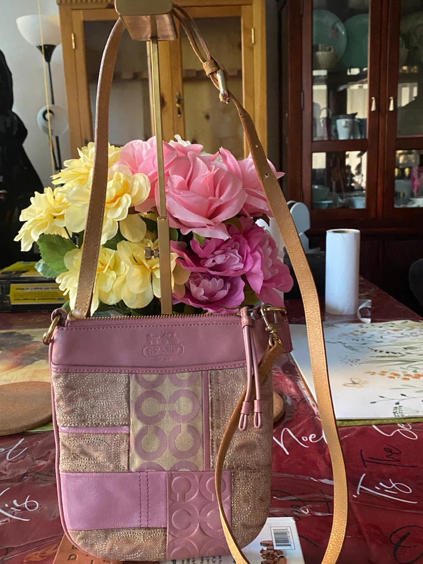 Coach Pink Monogram Shoulder Bag