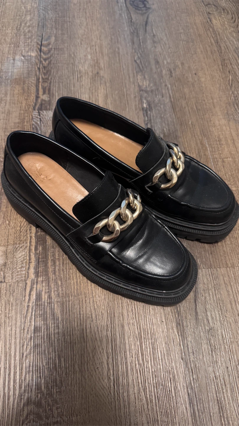 Black Chain Loafers