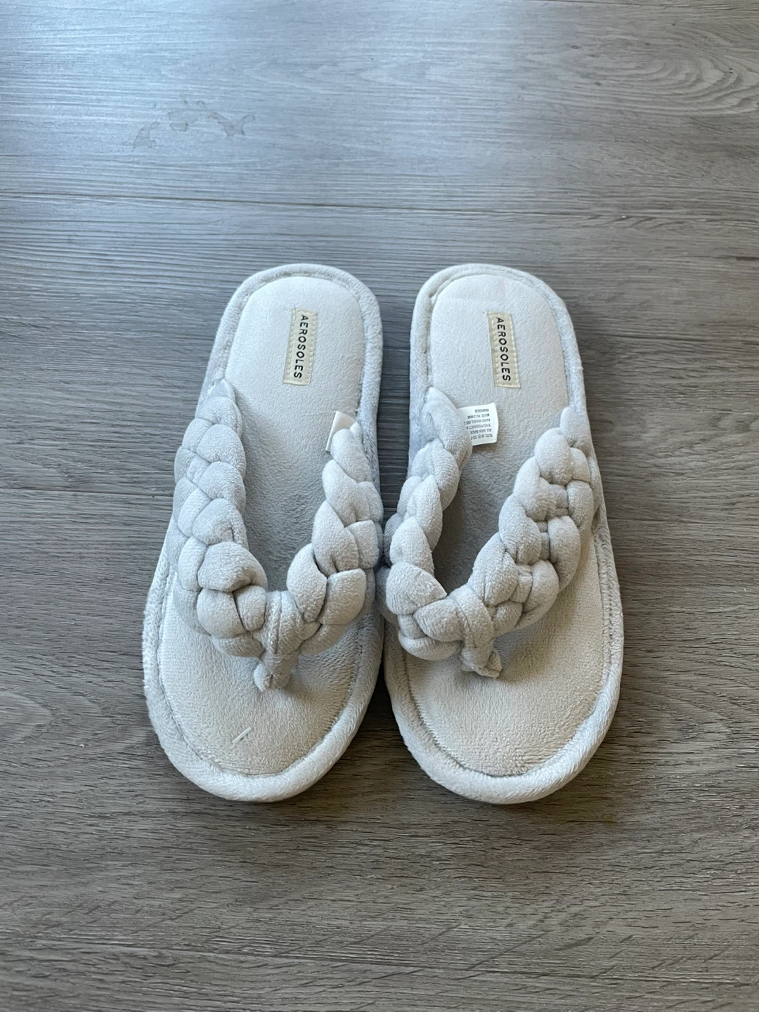 Aerosoles Grey Braided Thong Slippers Size 7