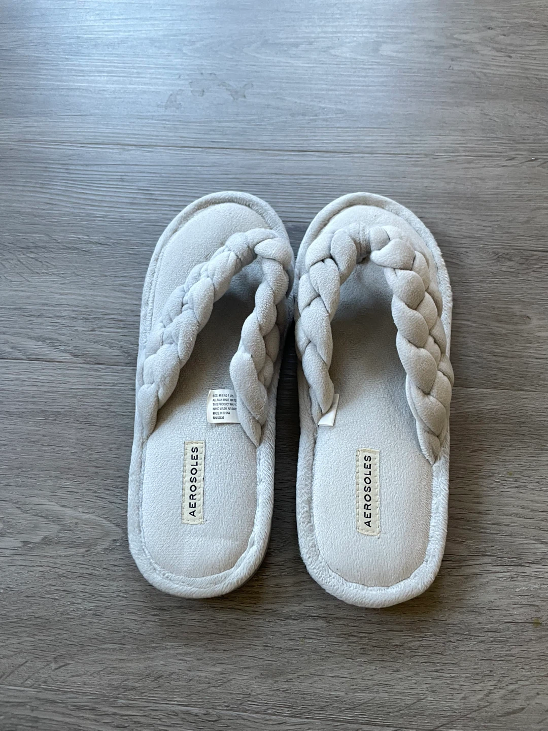 Aerosoles Grey Braided Thong Slippers Size 7 - photo 3
