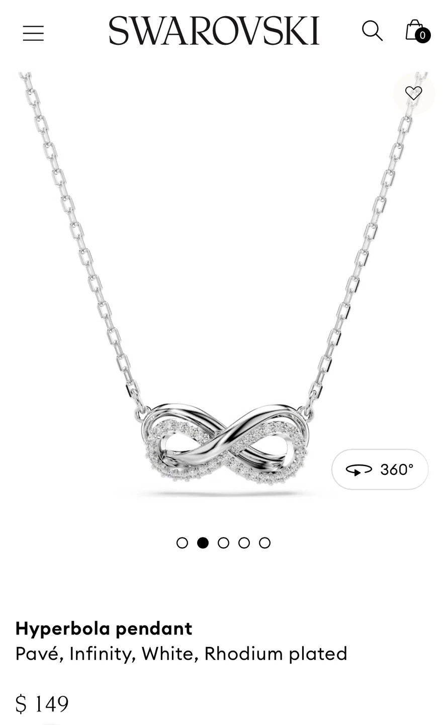 Swarovski Silver Infinity Necklace with Rhinestones - photo 2