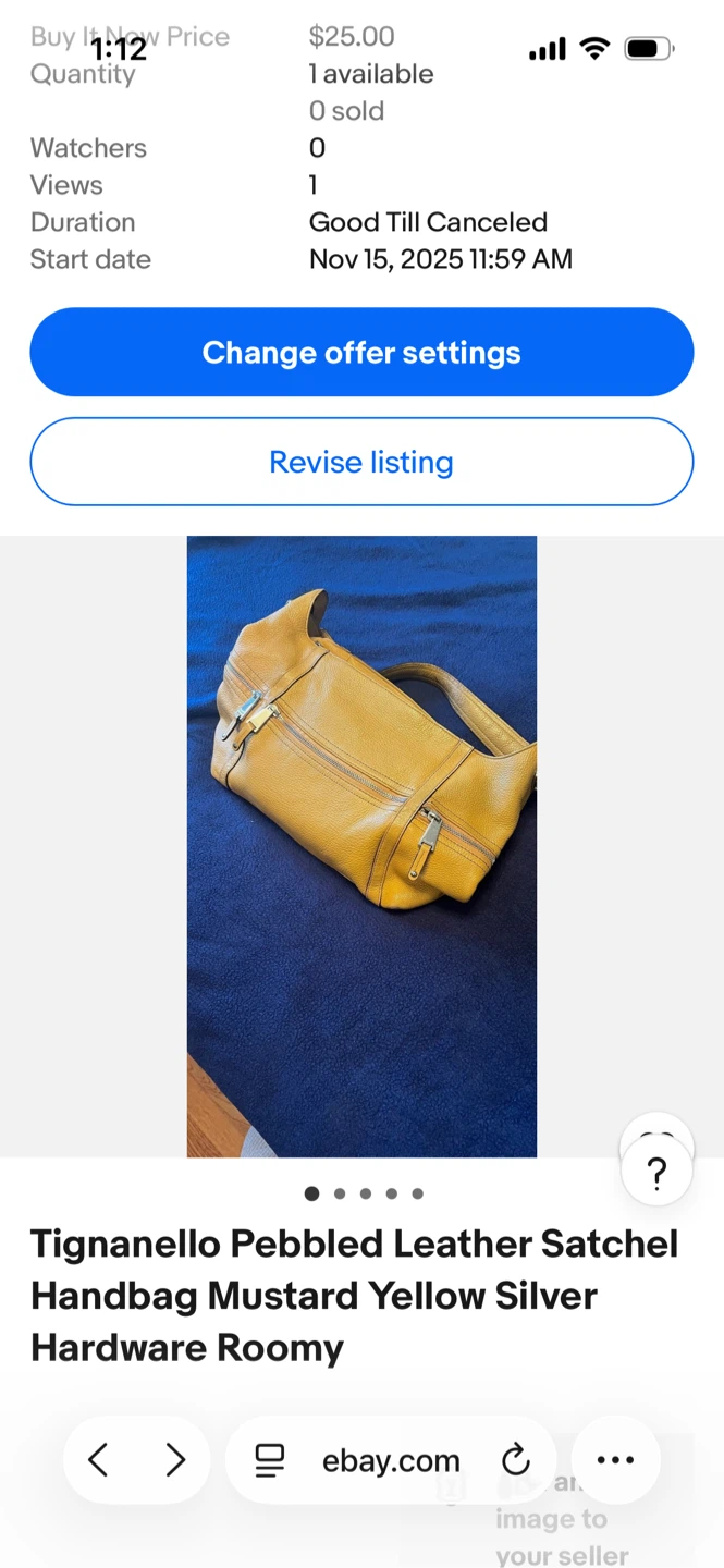 Tignanello Pebbled Leather Satchel Handbag