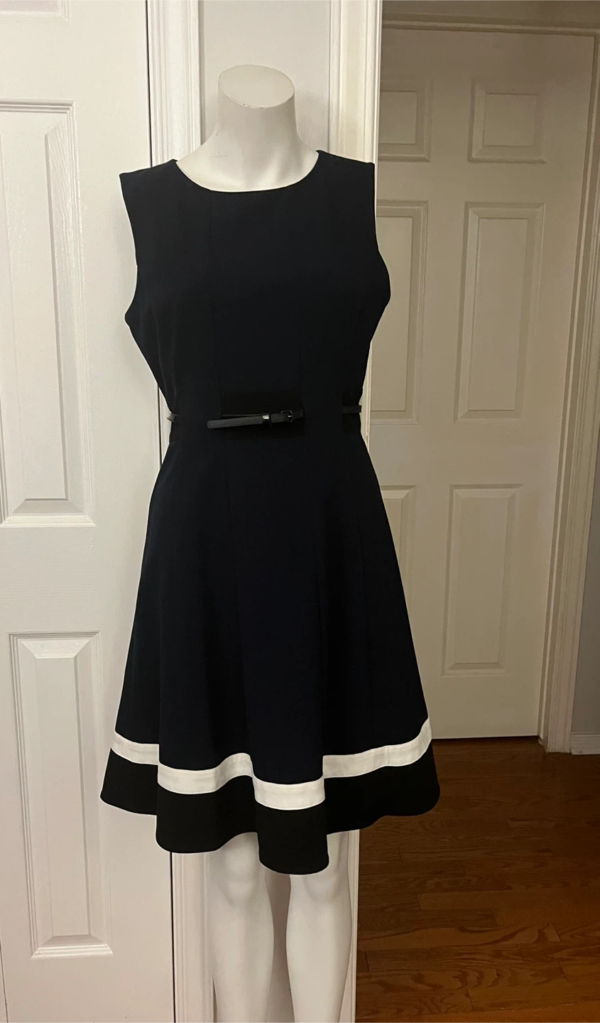 Calvin Klein Navy Sleeveless Dress - Size 10P - photo 3