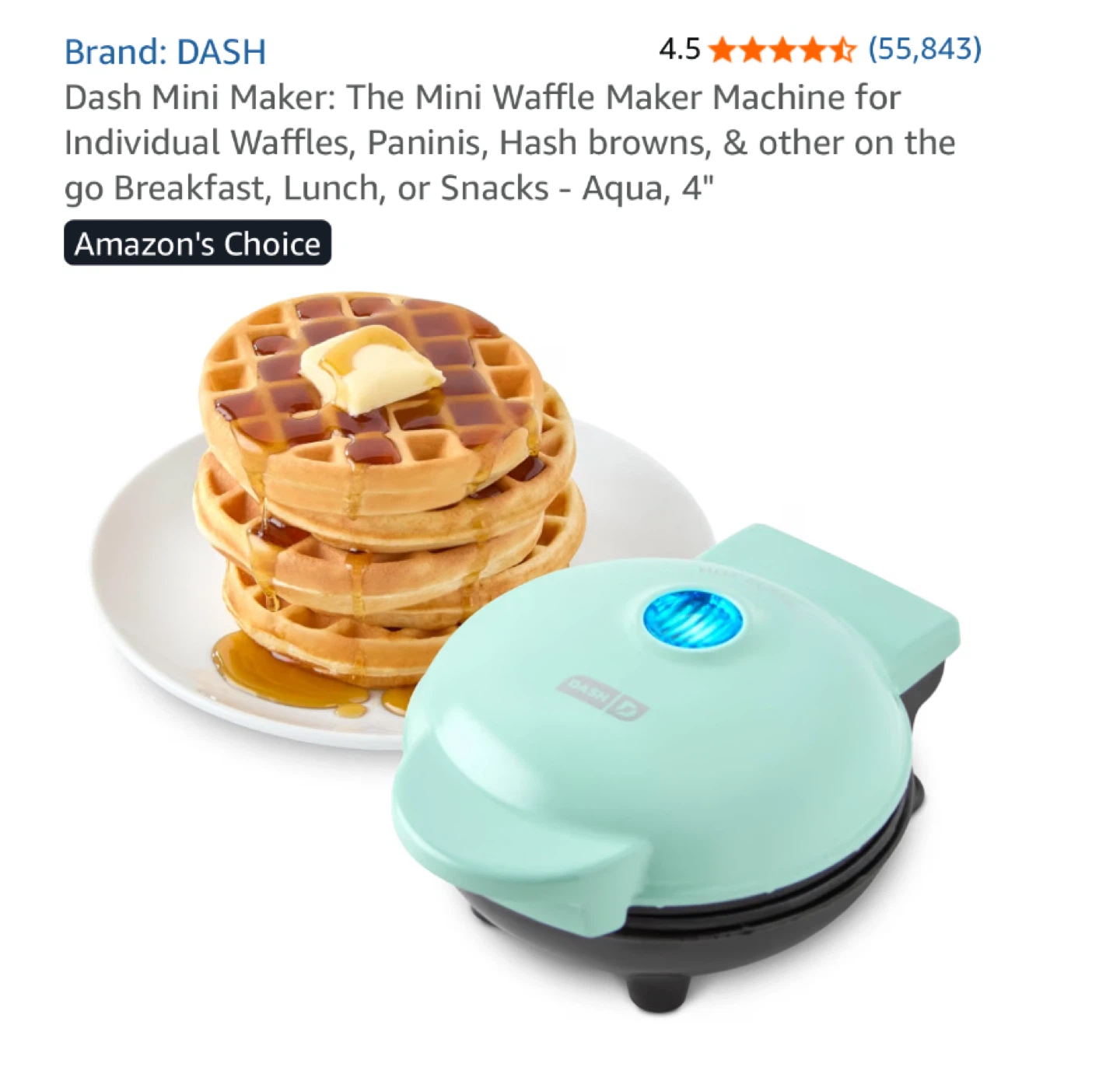 (LIKE NEW) Dash Mini Waffle Maker - photo 3