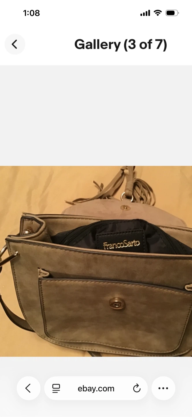 Franco Sarto Grey Suede Fringe Crossbody Bag - photo 2