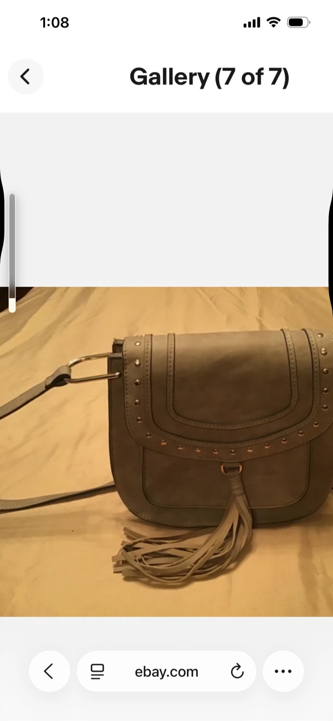 Franco Sarto Grey Suede Fringe Crossbody Bag - photo 4