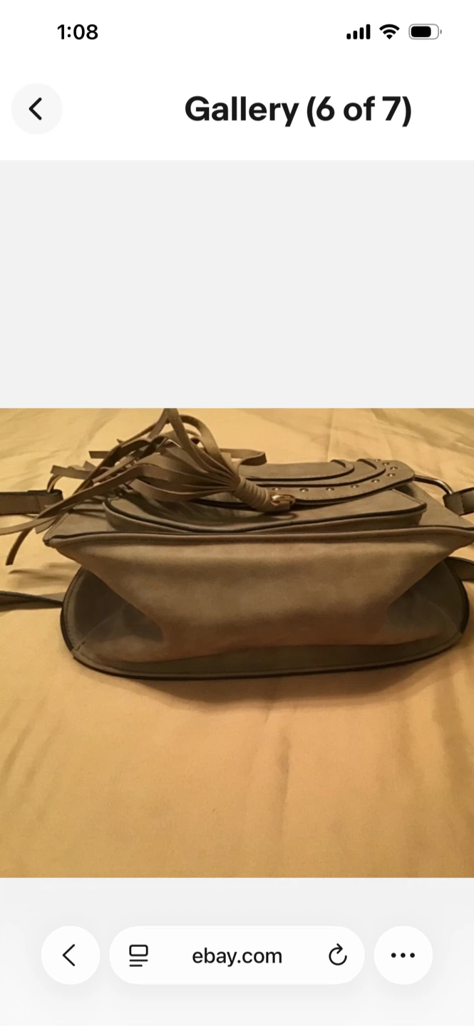 Franco Sarto Grey Suede Fringe Crossbody Bag - photo 5