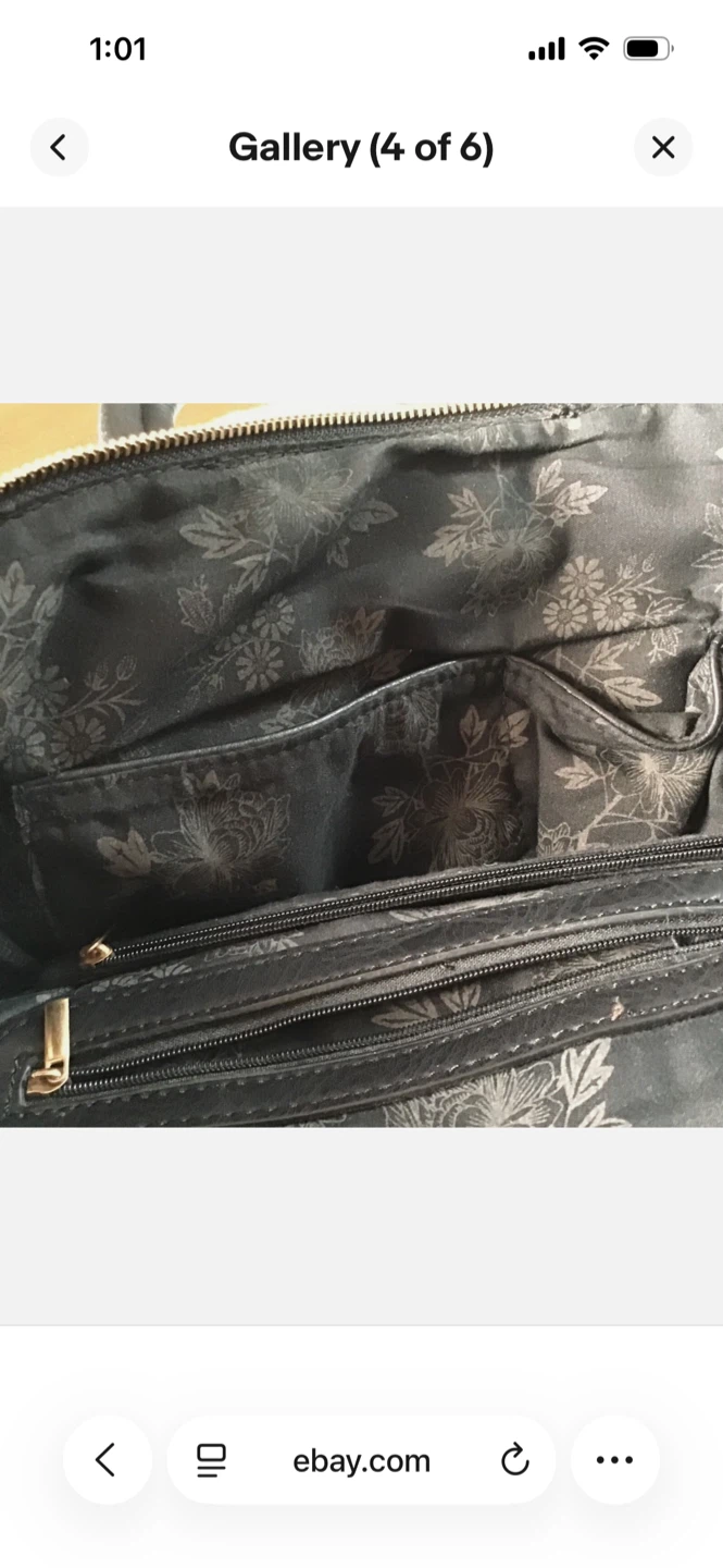 Black Satchel Handbag with Fur Accents - photo 3