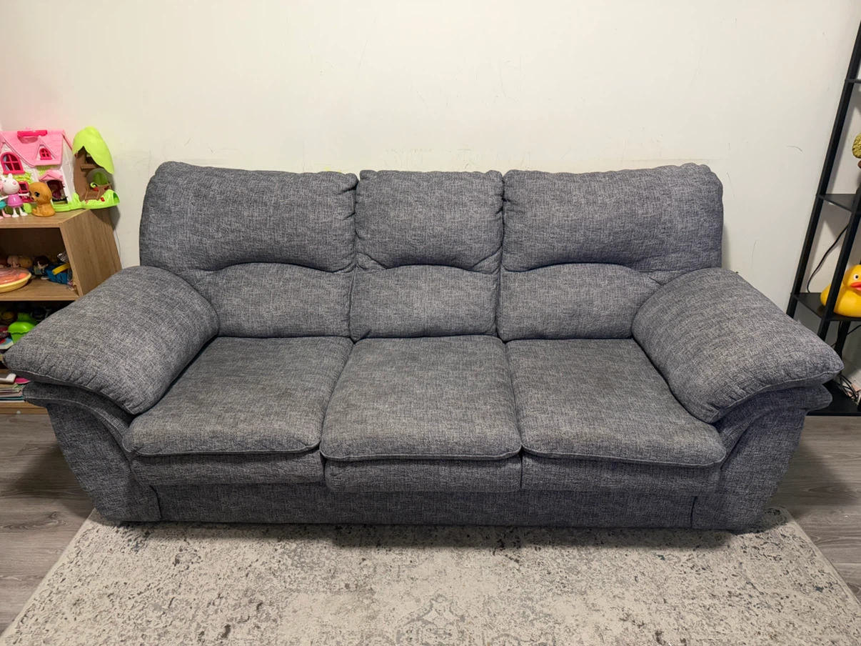 Grey 3-Seater Sofa - photo 2