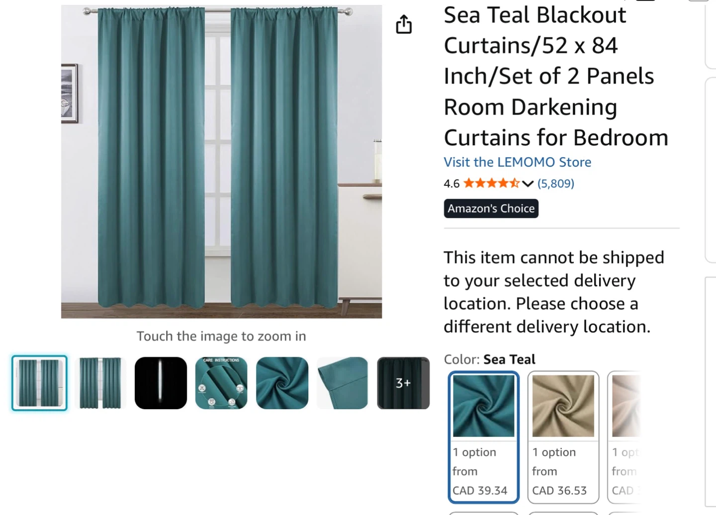 Sea Teal Blackout Curtains - Set of 2 Panels
