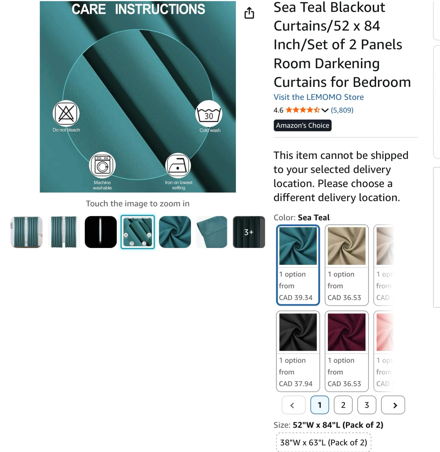 Sea Teal Blackout Curtains - Set of 2 Panels - photo 5