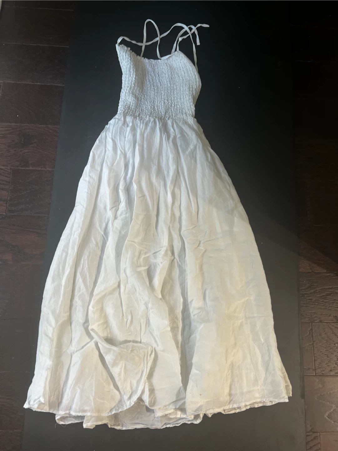 Wilfred White Smocked Maxi Dress