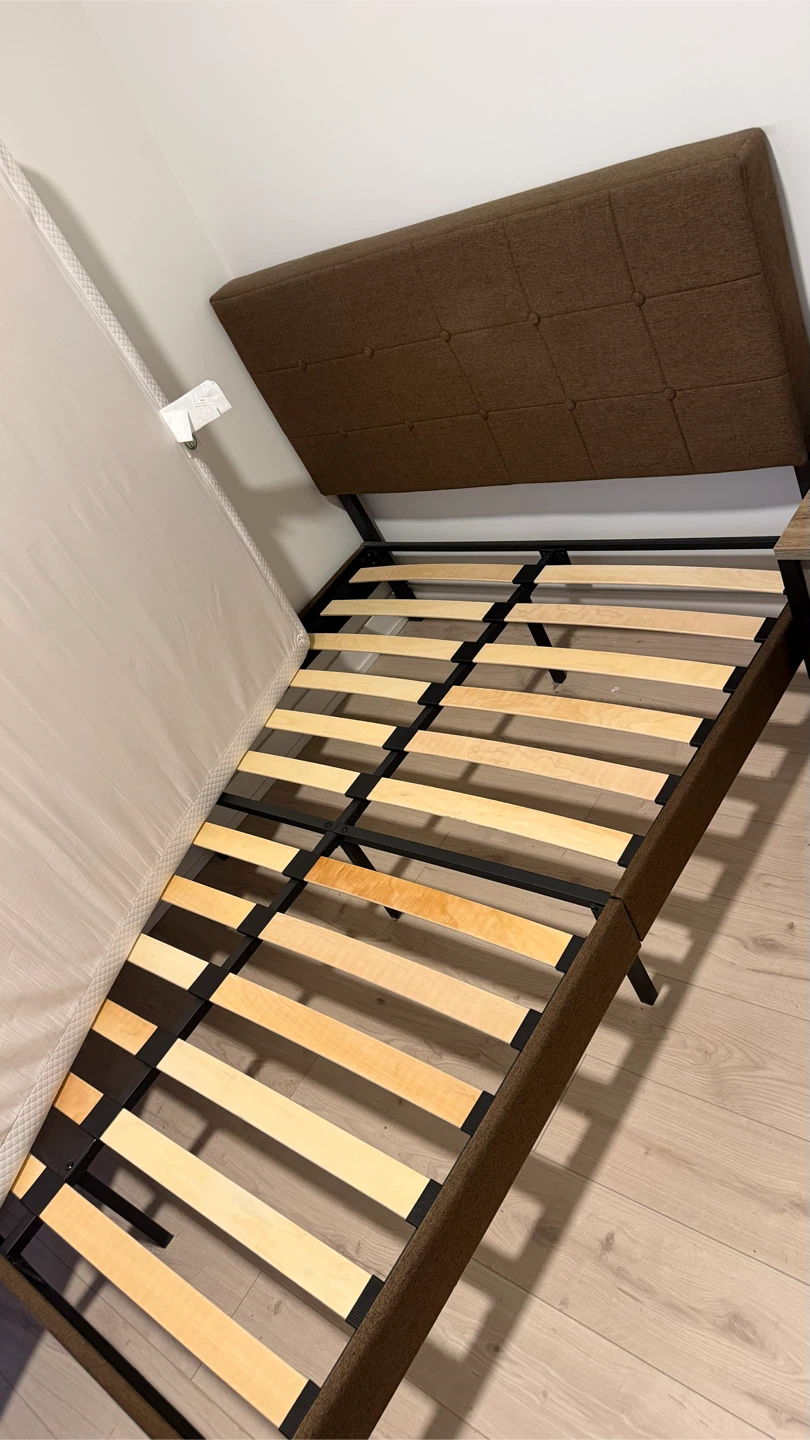 Double Bed Frame with Headboard & Mattress - photo 2