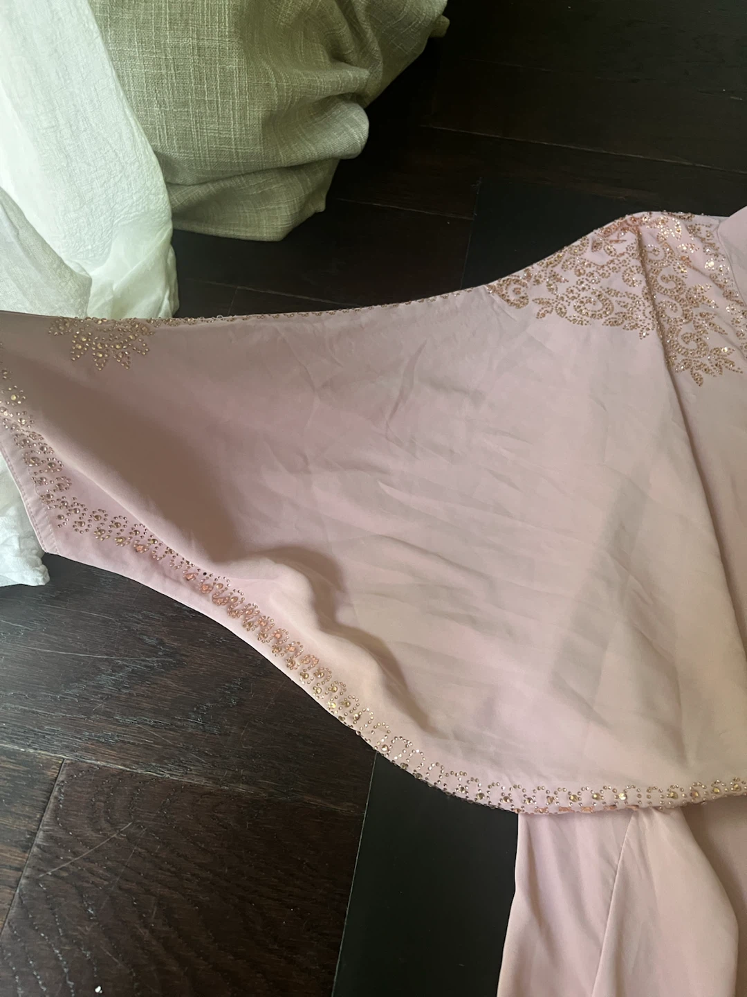 Pink Embellished Open Abaya - photo 3
