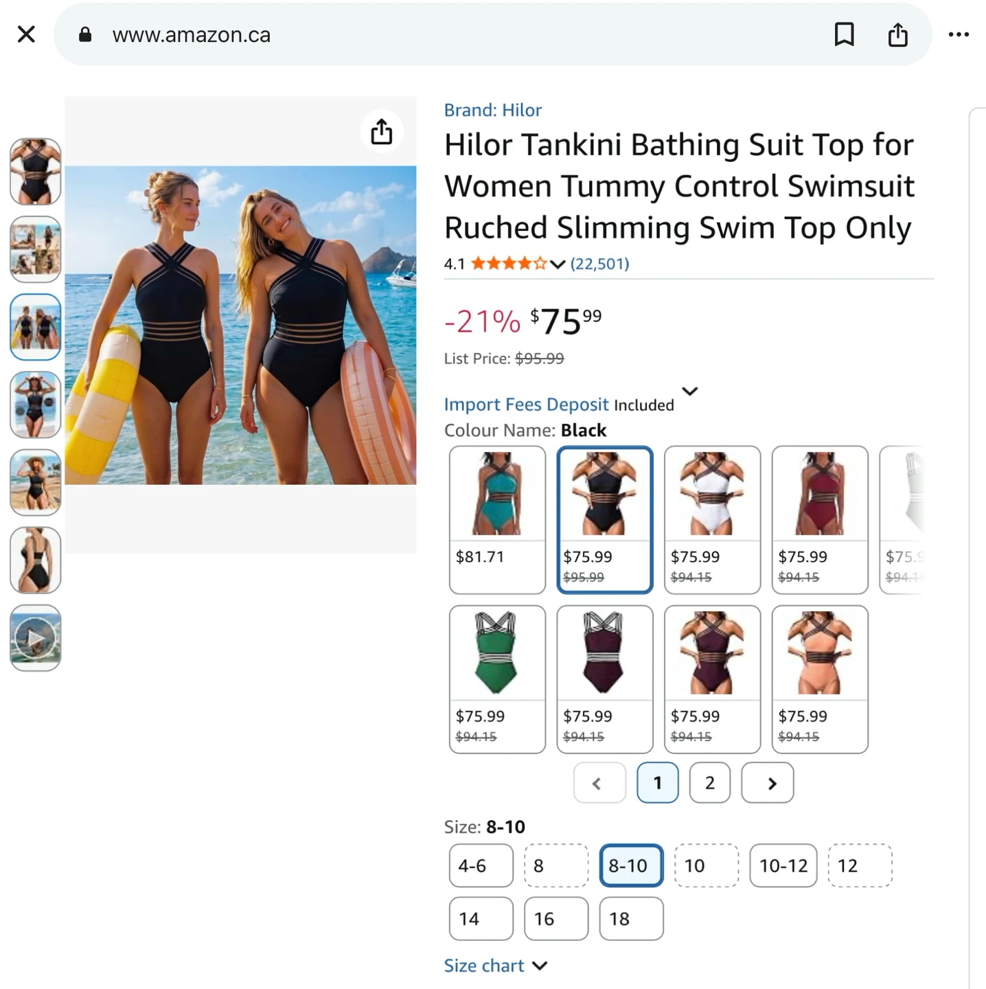 New Hilor Women's Black Classy M Swimsuit - photo 3