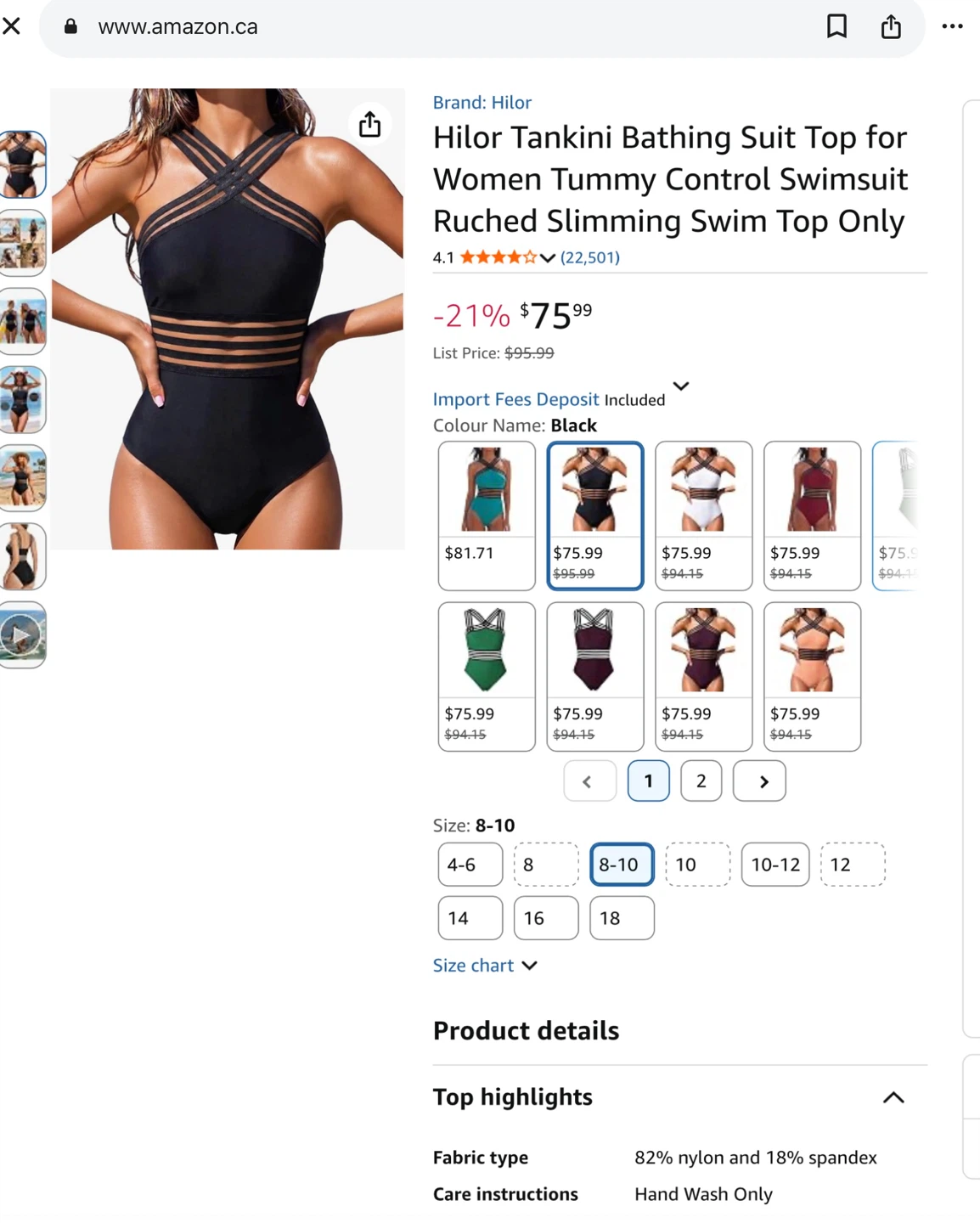 New Hilor Women's Black Classy M Swimsuit - photo 2