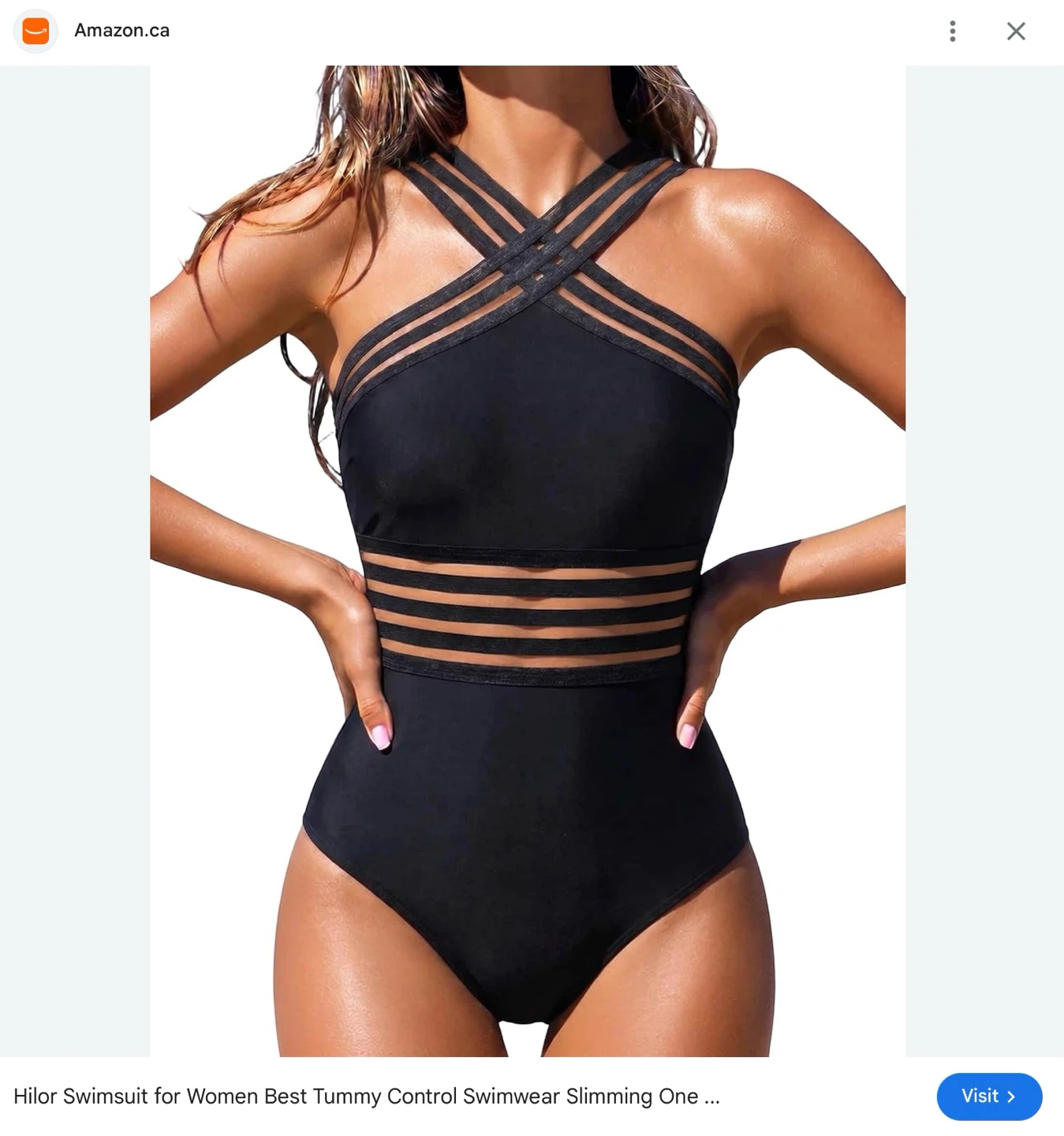 New Hilor Women's Black Classy M Swimsuit