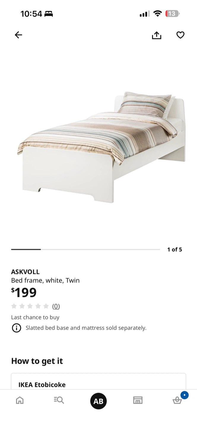 White Twin Bed Frame with Slats and mattress - photo 4