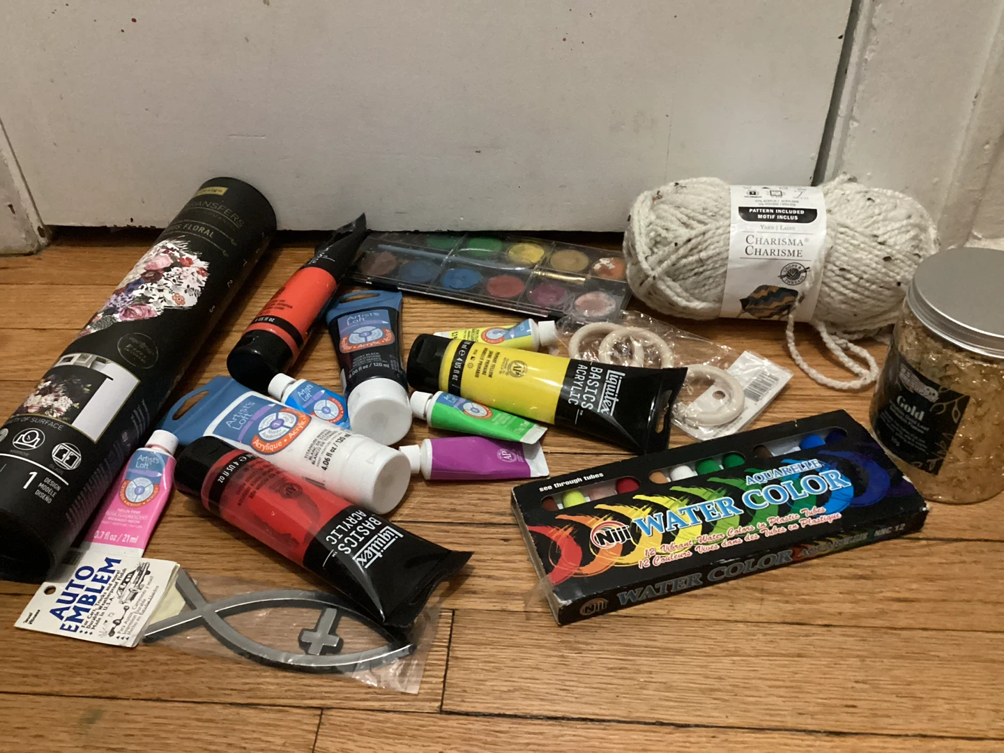 Art Supply Bundle: Acrylic Paints, Watercolors, Yarn & More