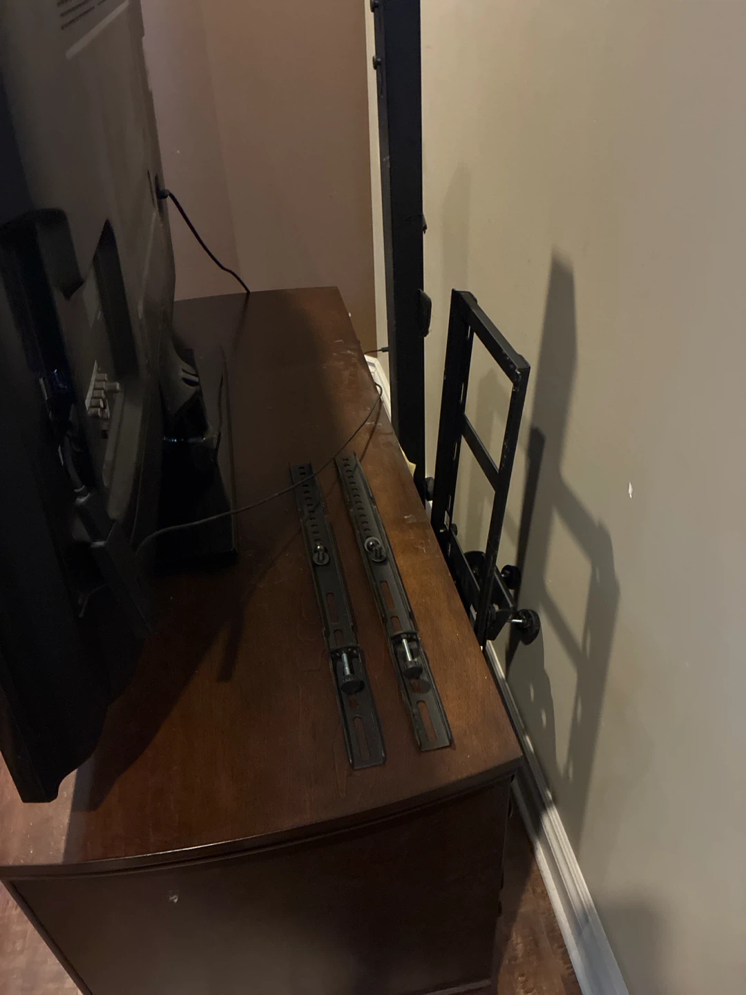 Wooden Media Console with Cabinet Doors - photo 2