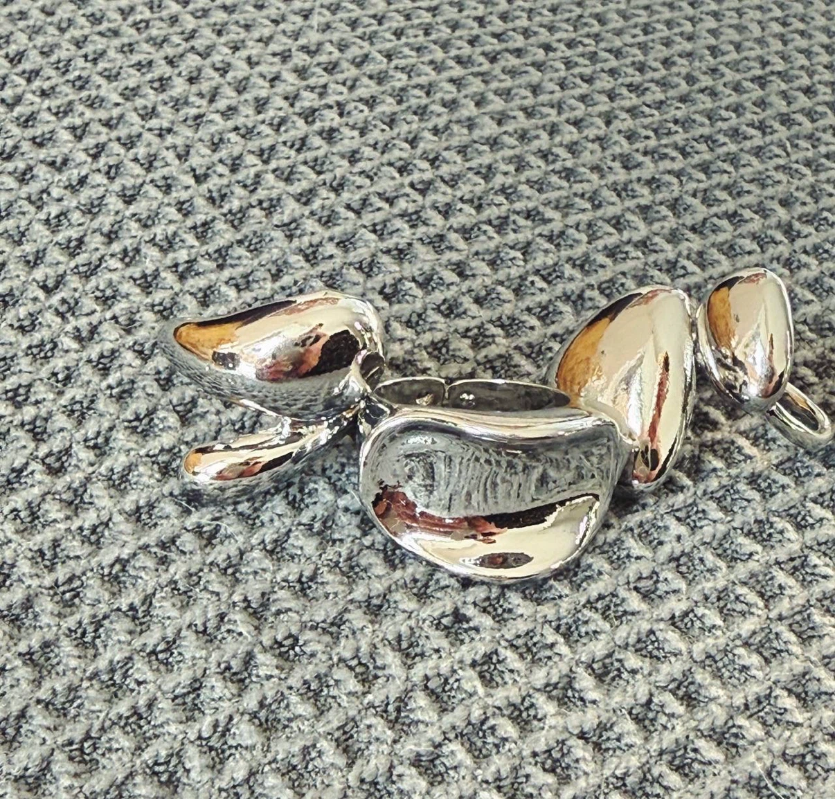 Silver Chunky Dome Ring Set (3 Pieces) - photo 5