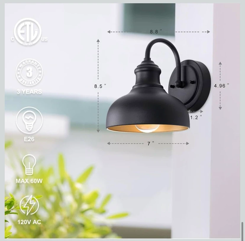 New 2 Pack Outdoor Barn Light Fixtures - photo 4