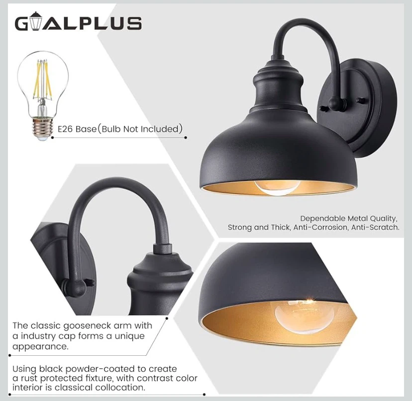 New 2 Pack Outdoor Barn Light Fixtures - photo 5