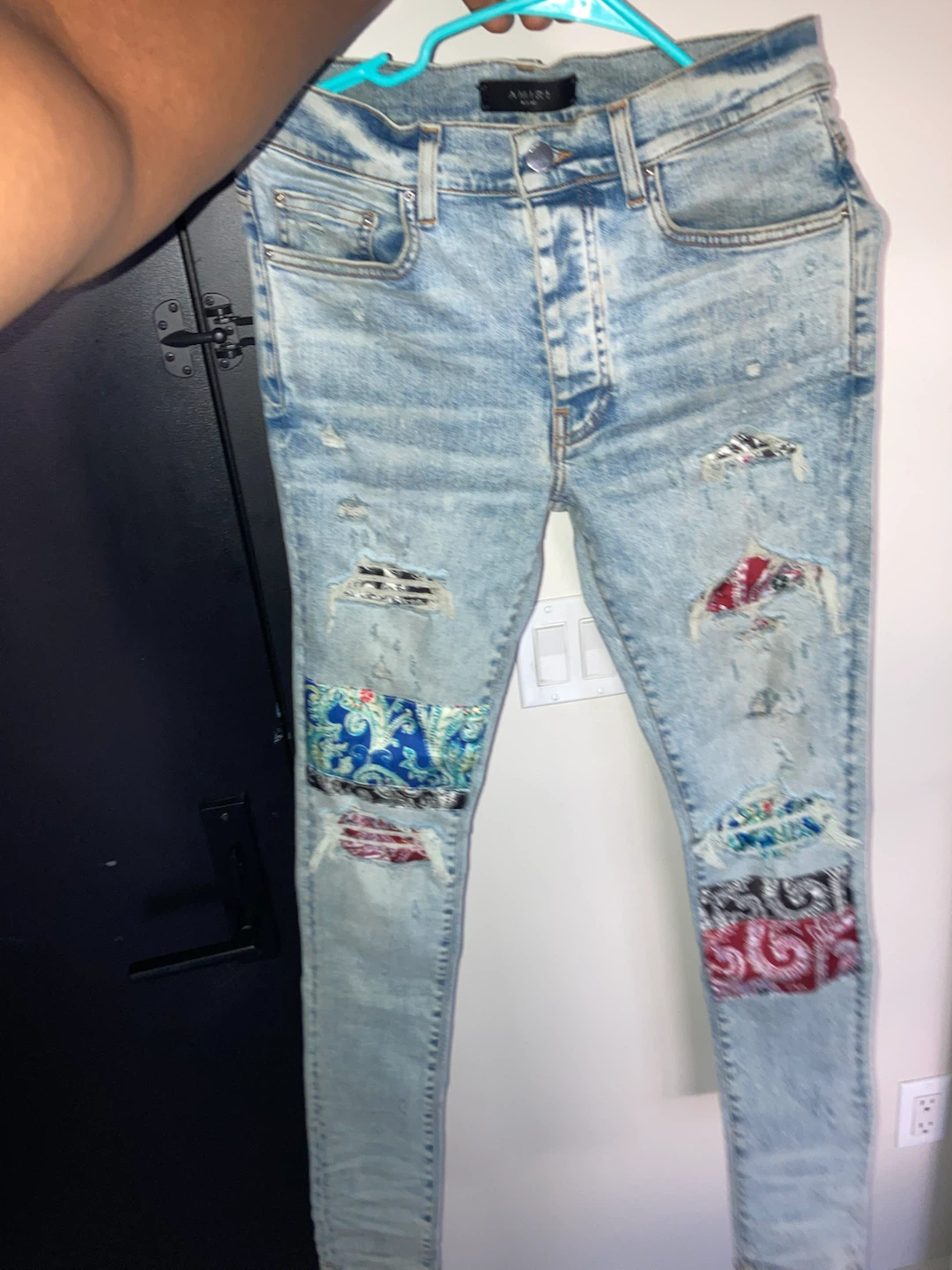 AMIRI Art Patch Skinny Jeans