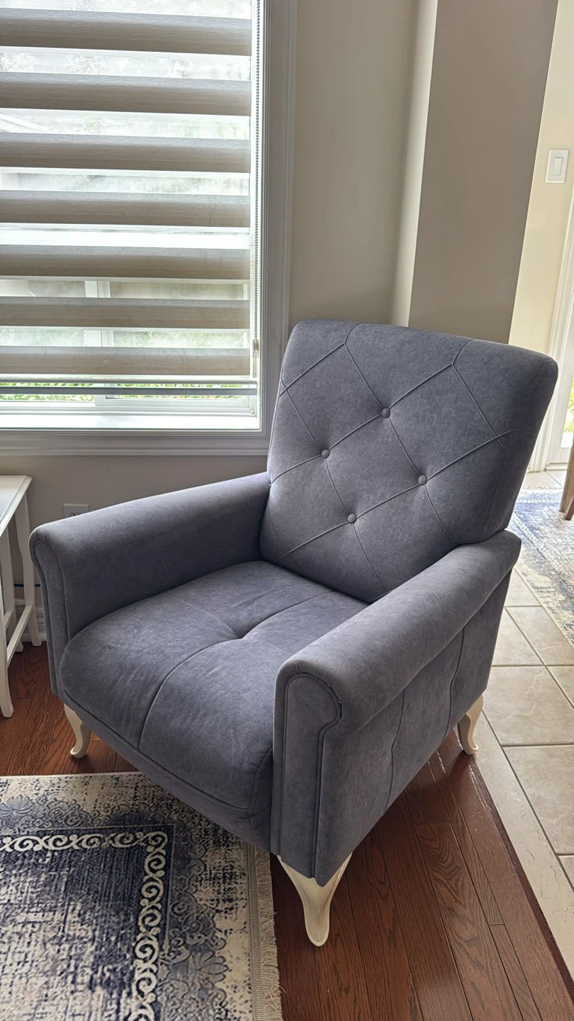 Grey Tufted Accent Armchair - photo 4