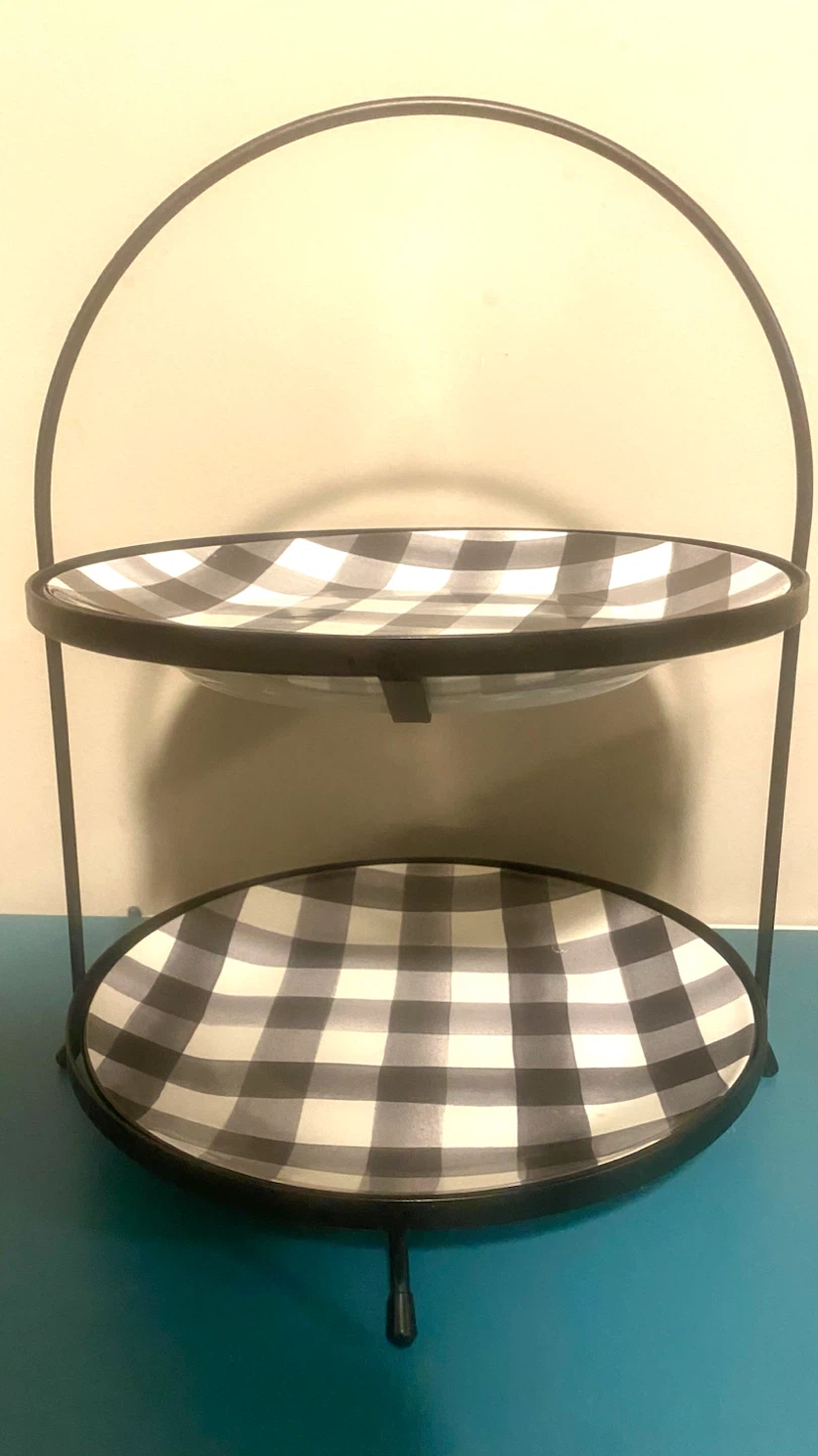 The Food Network Buffalo Check 2-Tier Server