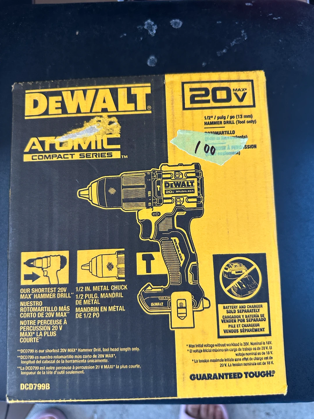 DEWALT ATOMIC SERIES 20V MAX Hammer Drill (Tool Only) DCD799B