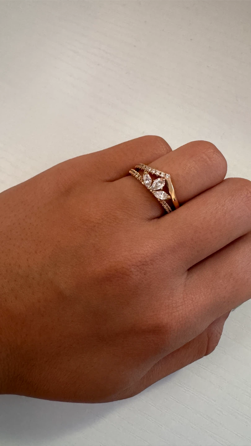 14K Rose Gold-Plated Pandora Stackable Rings