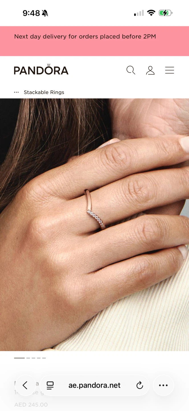 14K Rose Gold-Plated Pandora Stackable Rings - photo 5