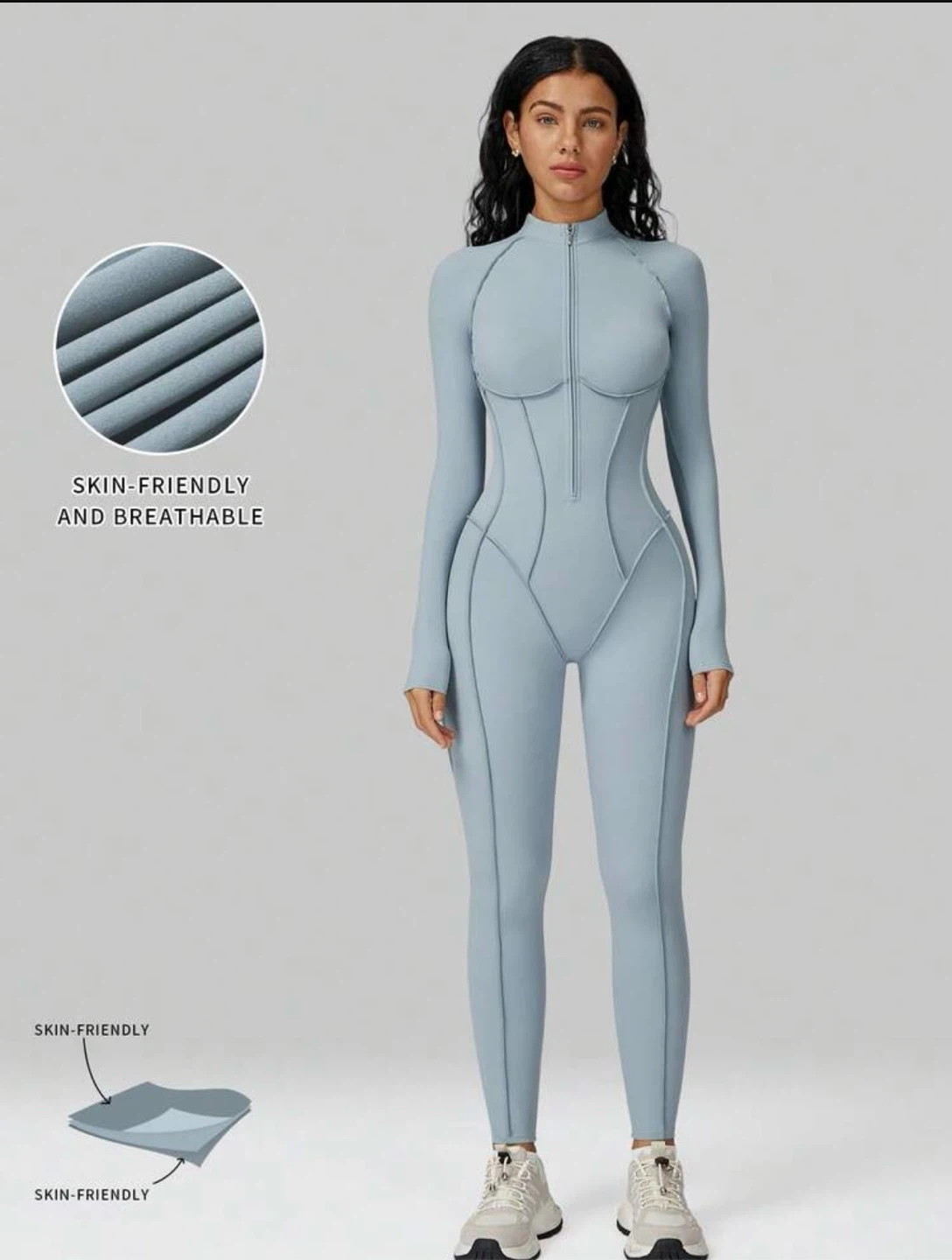 Size S  Yoga Bodysuit - Light Blue - photo 2