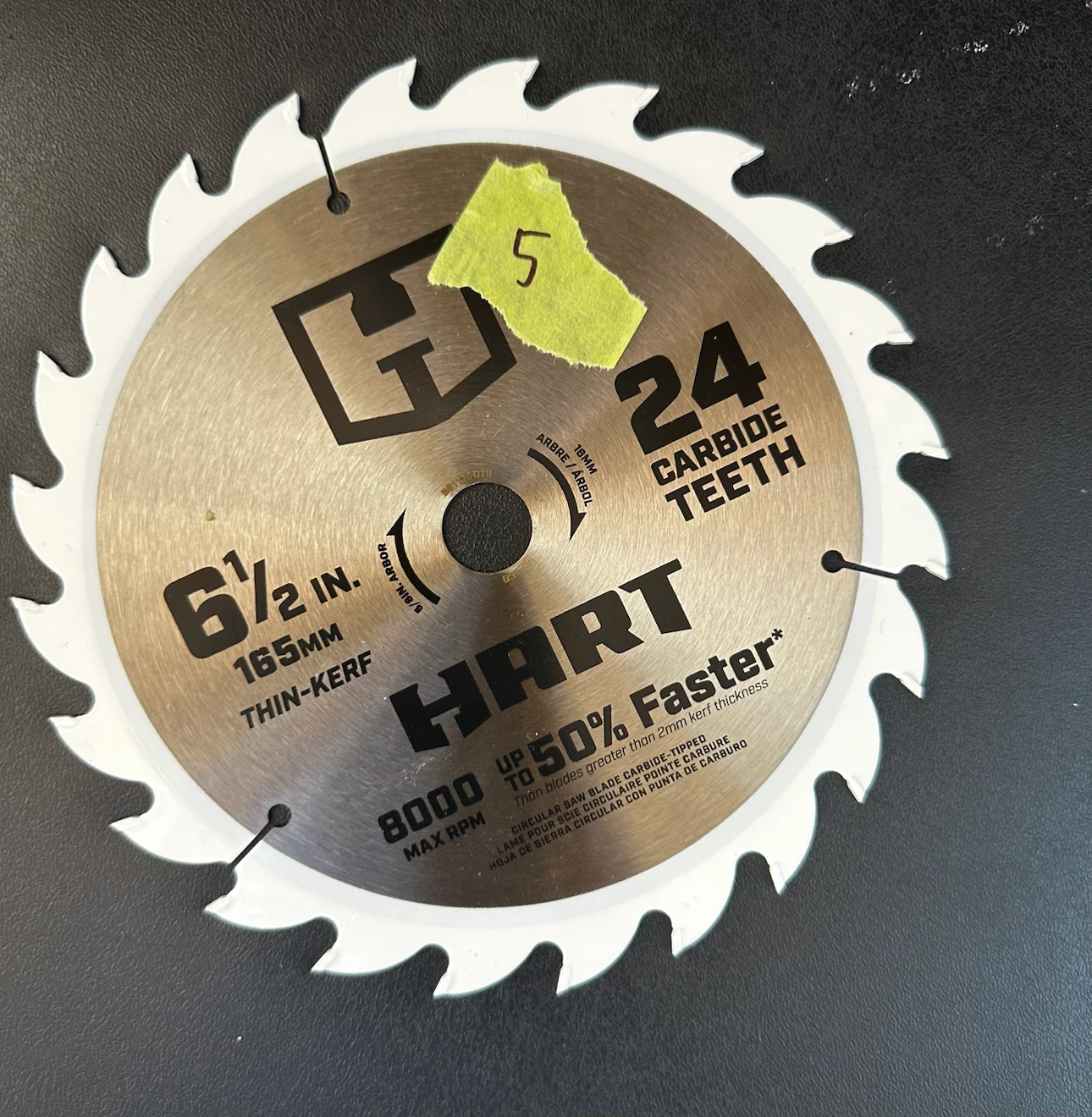 HART 6 1/2" Thin-Kerf Circular Saw Blade - 24 Carbide Teeth