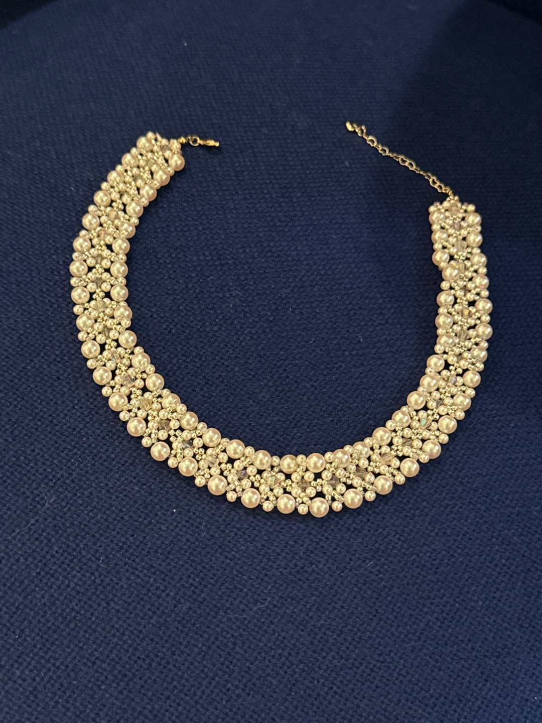 New Pearl and Rhinestone Choker Necklace