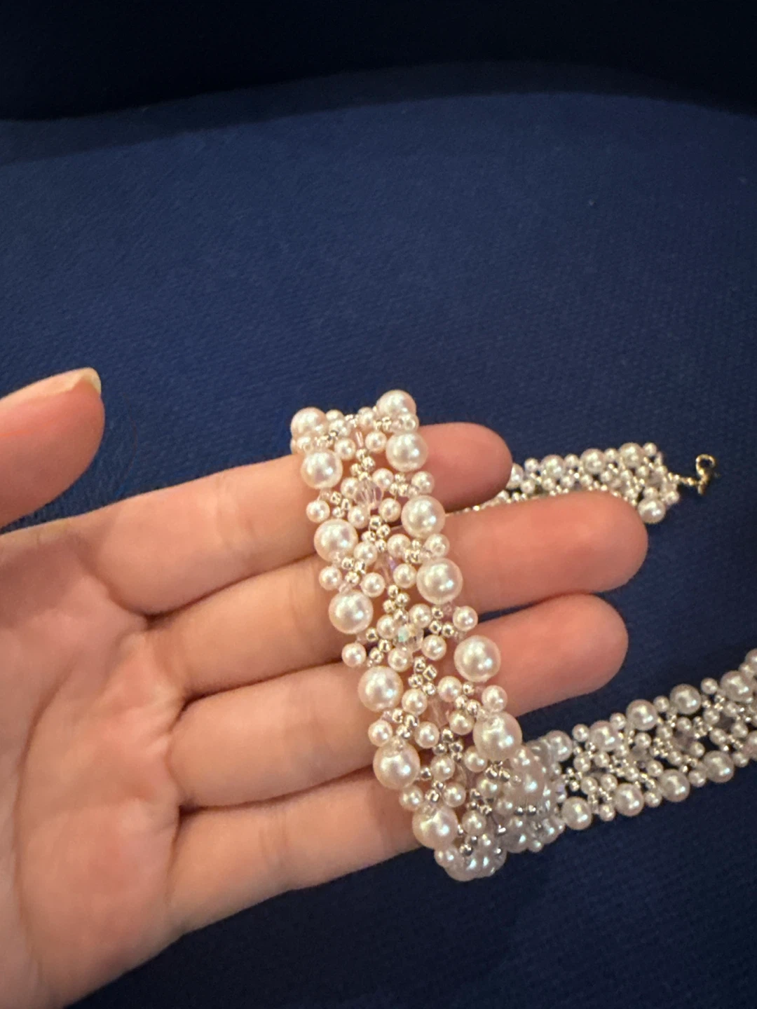 New Pearl and Rhinestone Choker Necklace - photo 3