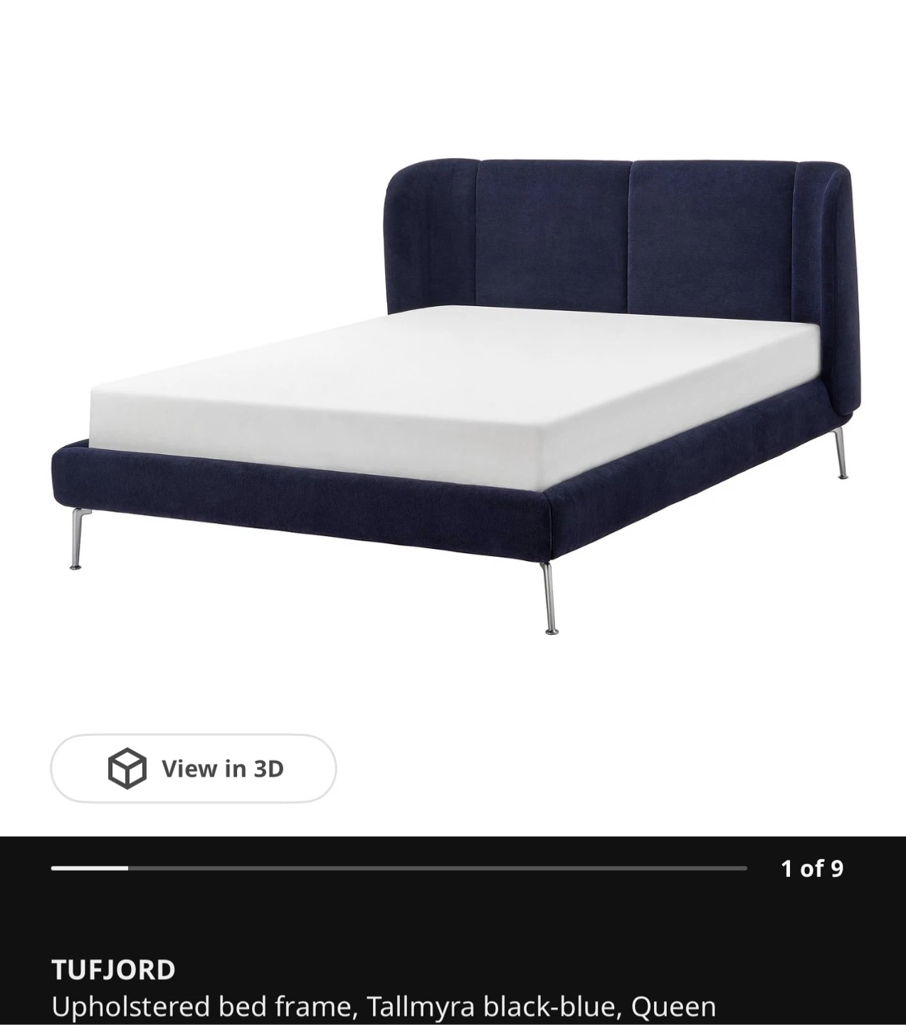 IKEA TUFJORD Upholstered Queen Bed – Dark Green - photo 2