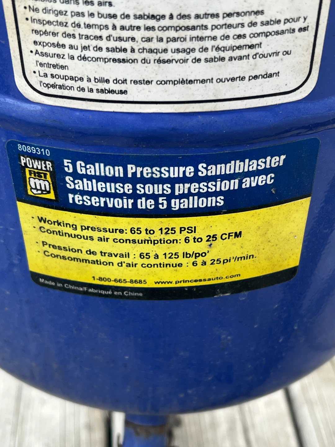 Power Fist 5 Gallon Pressure Sandblaster - photo 2